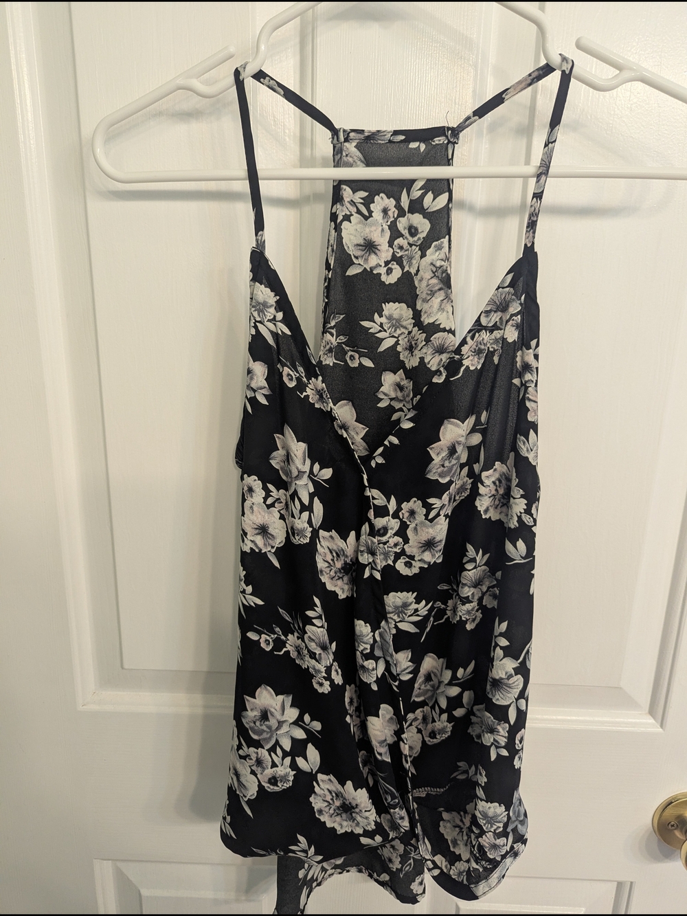 Black Floral Camisole Tank Top